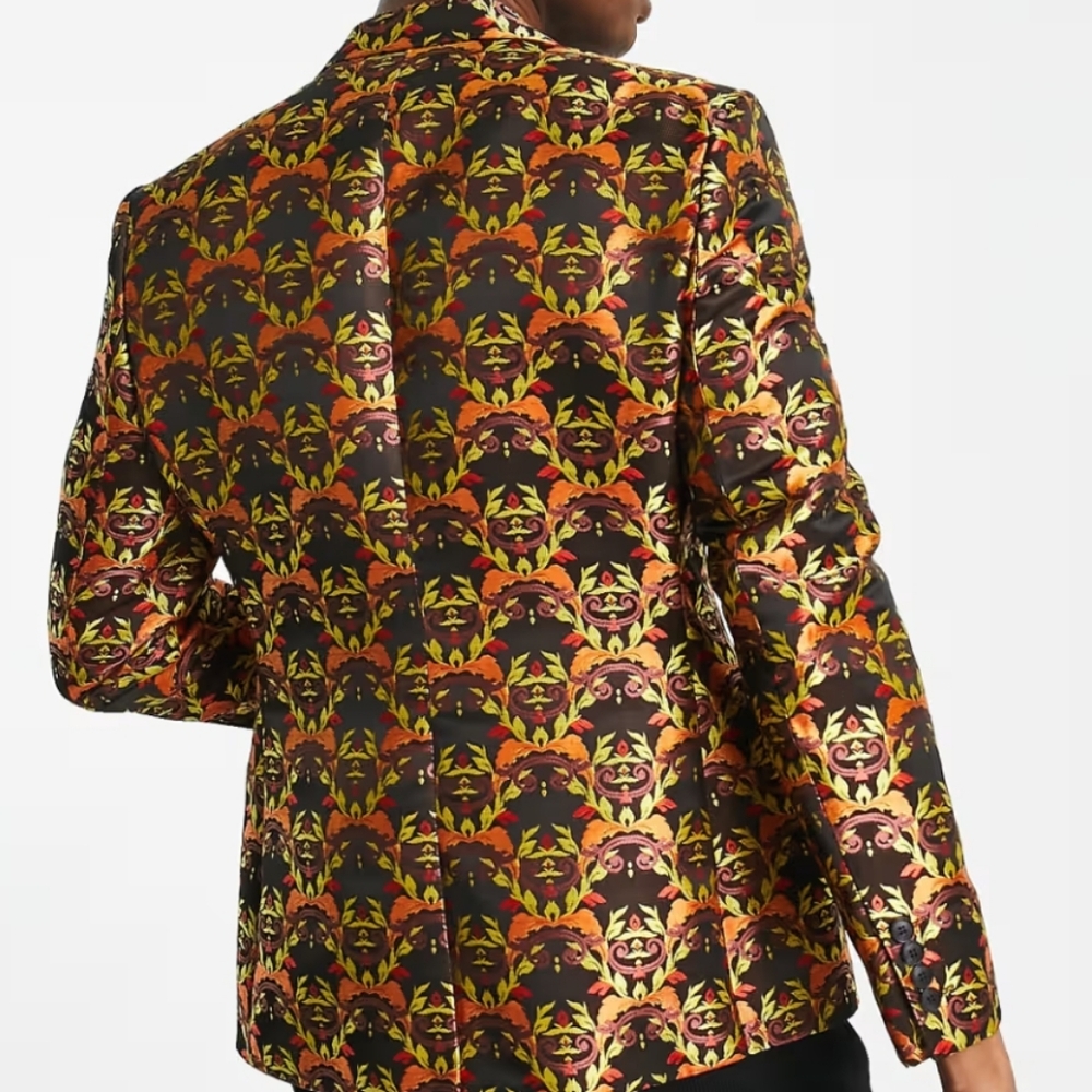 Men's Multicolor Patterned Blazer - image 5